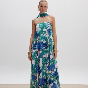 Ciel Καλοκαιρινό Maxi Φόρεμα για Γάμο / Βάπτιση Strapless