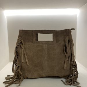 Τσάντα με κρόσια καφέ
