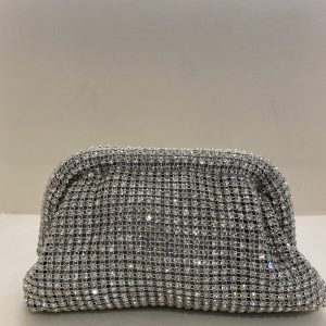 Λαμπερό ασημί clutch