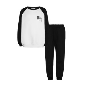 T6907 Boo Longsleeves Top & Straight Pants Set