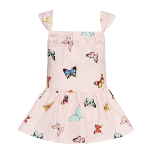 T7106 Butterfly Sky Backless Ruffle Romper NB