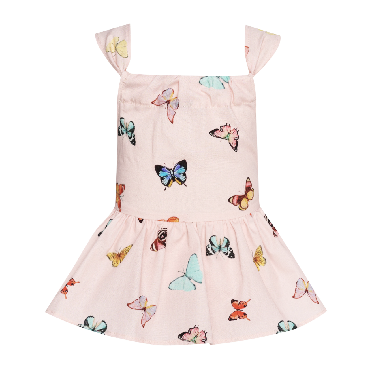 T7106 Butterfly Sky Backless Ruffle Romper NB