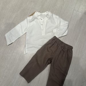 T7310 Sea Salt Mao Blouse And Straight Pants Baby Set