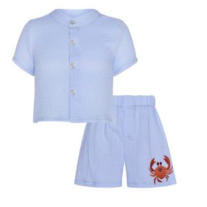 Crab King Mao Short-sleeve Shirt And Shorts Baby
