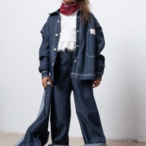 WIDE LEG JEANS WITH LAPEL