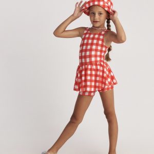 T7424 May Pic- Nic Vichy 70’s Skort Swimsuit