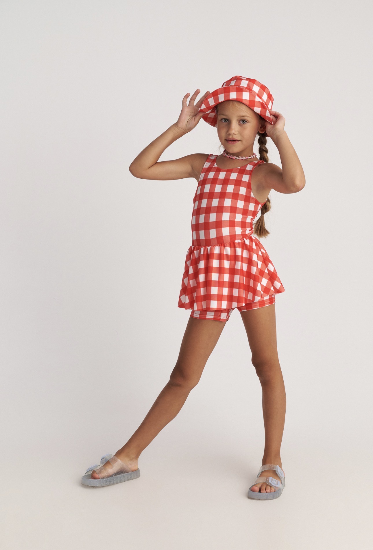 T7424 May Pic- Nic Vichy 70’s Skort Swimsuit
