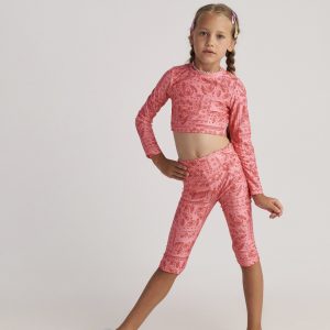 T7427 Bandana Allover Long Sleeve Top And Biker Leggings