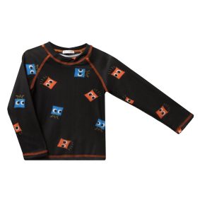 T6481 HAPPY MARSHMALLOW SQUARES ALLOVER TOP KID