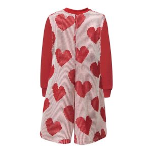 T6532 Game Of Hearts Long Sleeve Knitted Playsuit