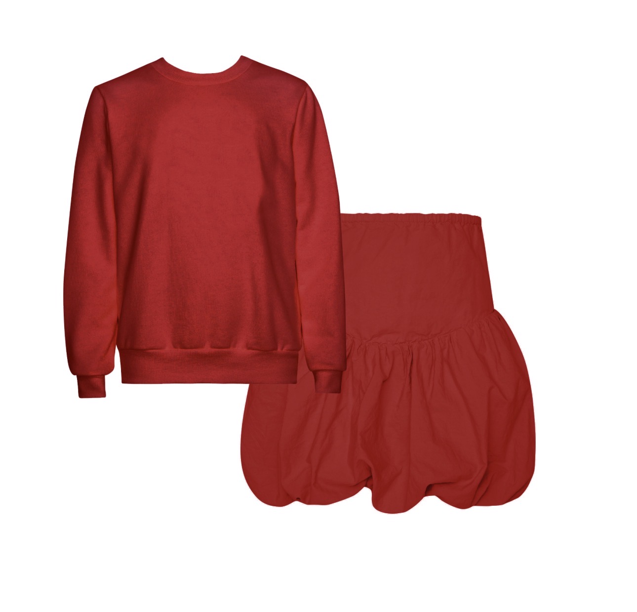 T6723 Monochrome Set – Sweater Top & Balloon Skirt
