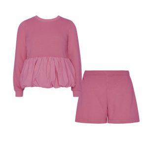T6725 Monochrome Balloon Top & Shorts Set