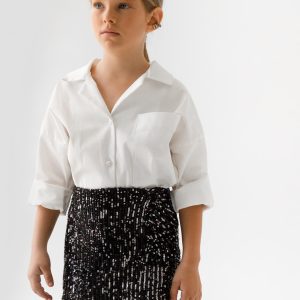 Πουκάμισο σε γραμμή oversize με κούμπωμα μπροστά με κουμπιά και τετράγωνη τσέπη στην μία πλευρά