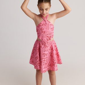 T7072 Bandana Scarf Dress for Kids