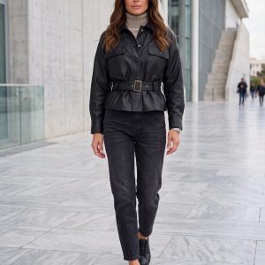 Jacket δερμάτινο μαύρο