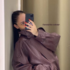 Jacket δερμάτινο βουργουνδί