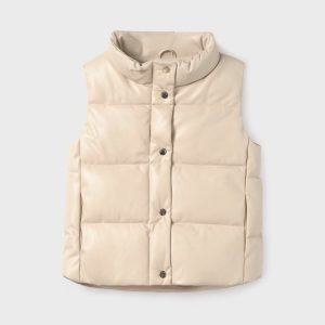Girl's Beige Sleeveless Jacket Mayoral