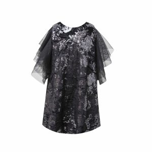 T5569 BLACK DALHIA VELVET SEQUINED FAIRY DRESS KID