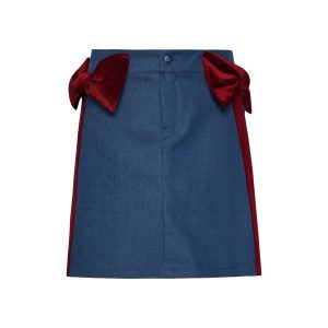 T6587 Not Just Another Bow Denim Skirt