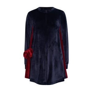 T6590 Not Just Another Red Bow Velvet Dress