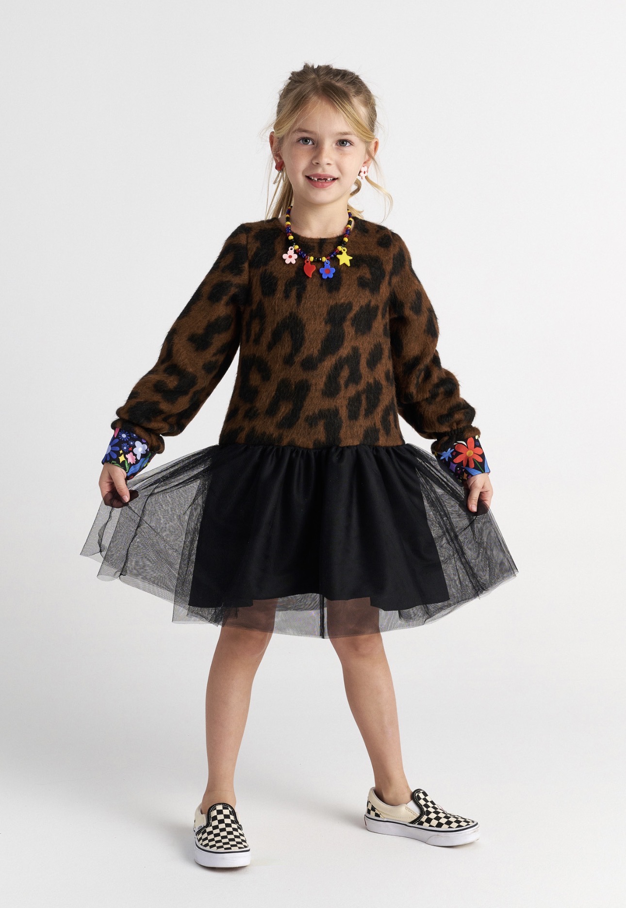 T7636 Wild Flowers Knitted Tutu Dress - Image 3