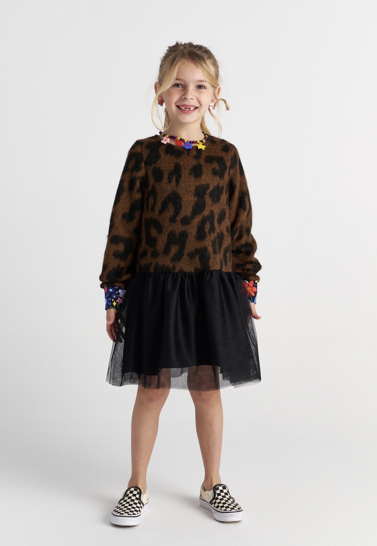 T7636 Wild Flowers Knitted Tutu Dress
