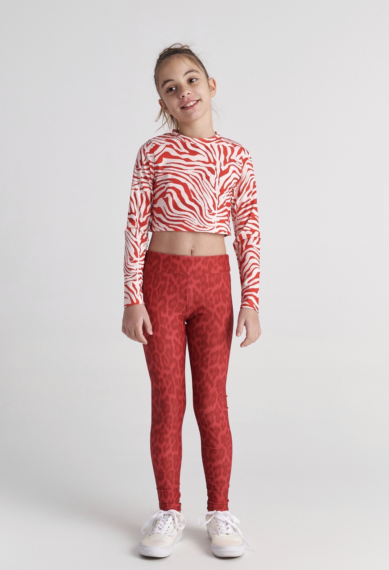 T7621 Red Safari Animal Print Athletic Set - Image 2