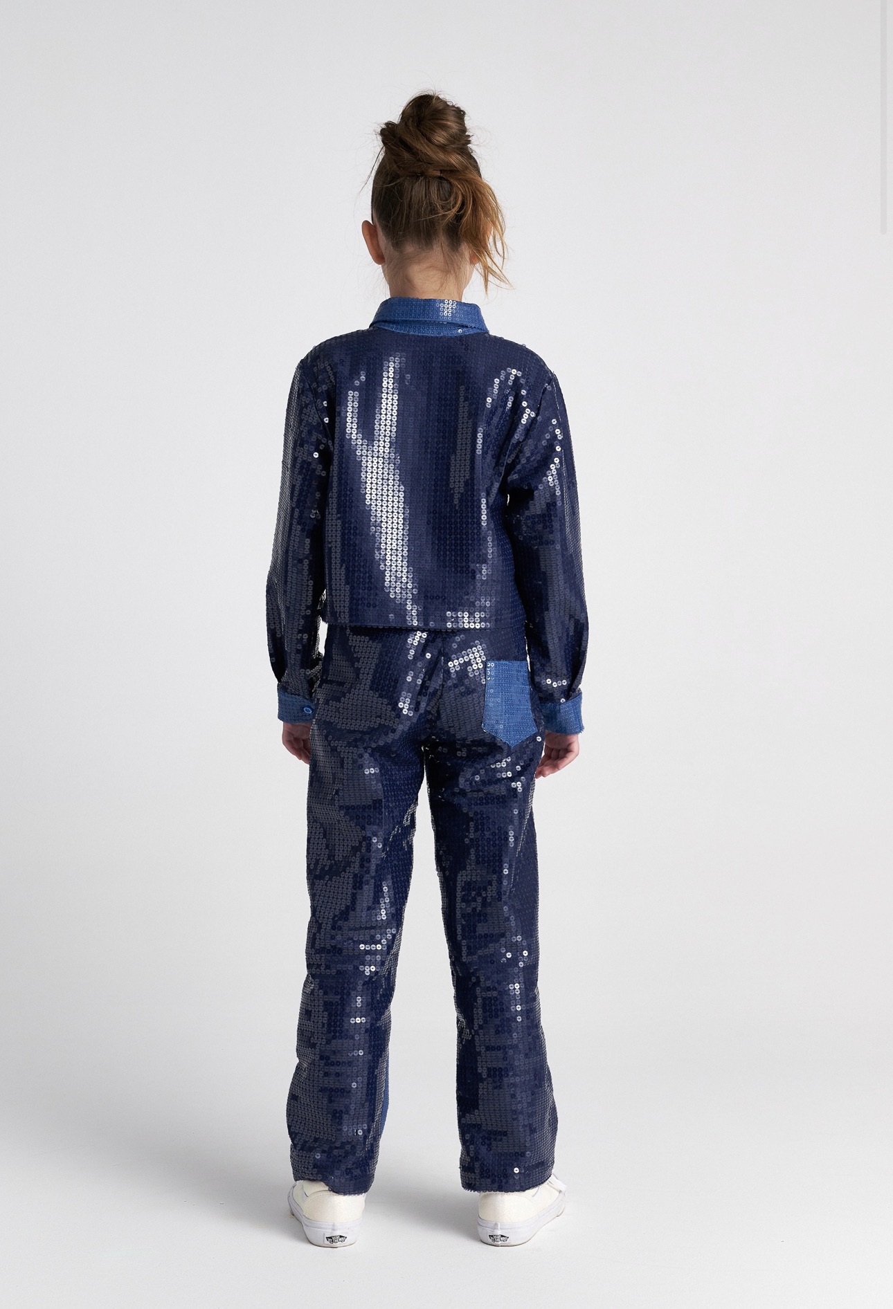 T7557 Midnight Moon Denim Sequins Shirt - Image 2