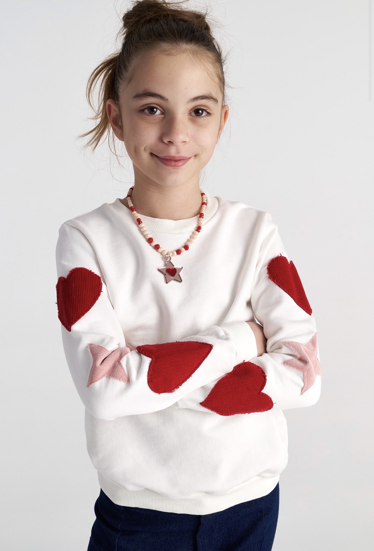 T7527 Galactic Hearts Embriodered Sweater Top For Kids