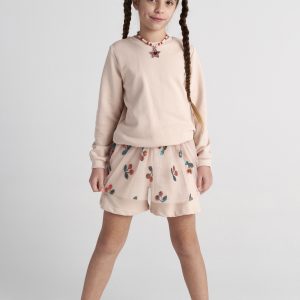 T7611 Cherry Balm Sweater Top And Tutu Embroidered Shorts Set