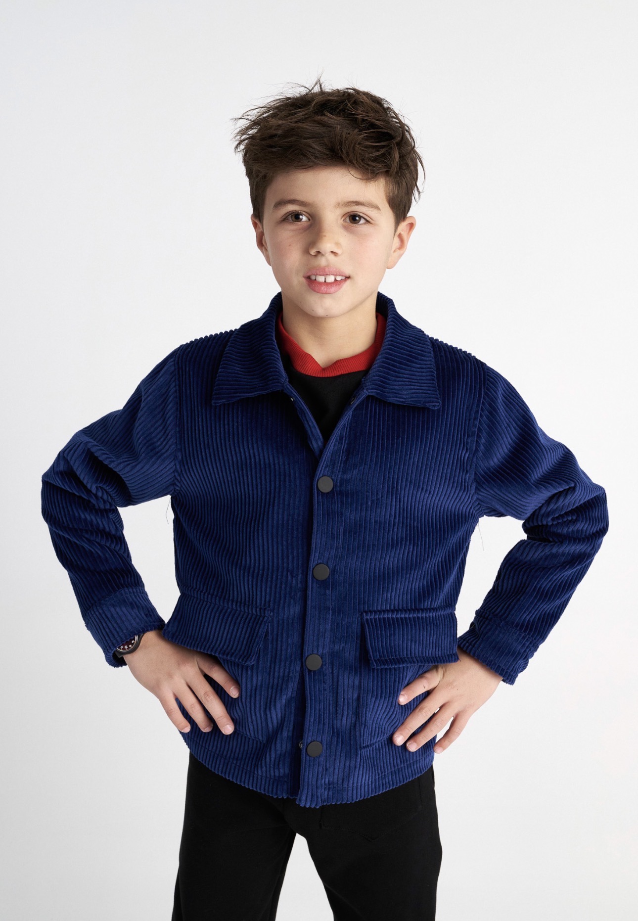 T7912 Deep Blue Cottle Army Jacket