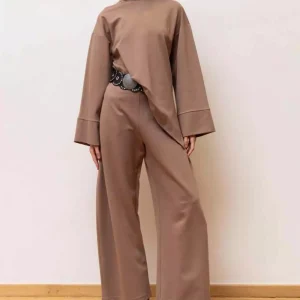NEMA RESORTWEAR Ασύμμετρη Μπλούζα CARAMEL