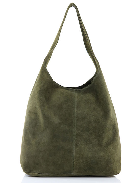 Leather Women's Shoulder Bag Suede olive